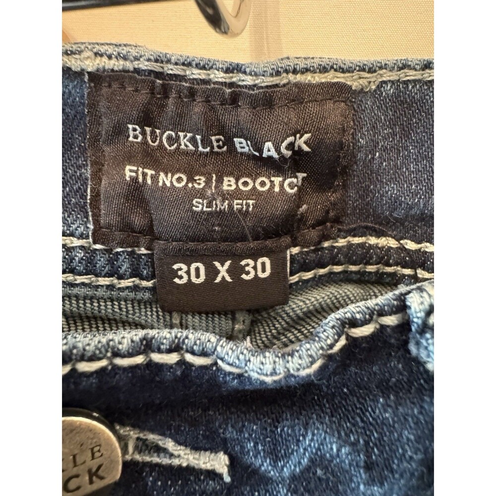 Buckle Black Men’s Slim Bootcut Stretch Denim Jeans Blue Mid Rise Size 30 - Picture 4 of 9